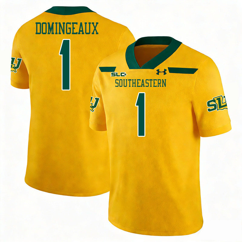 Southeastern Louisiana Lions #1 Jaylon Domingeaux College Football Jerseys,Uniforms Stitched-Gold